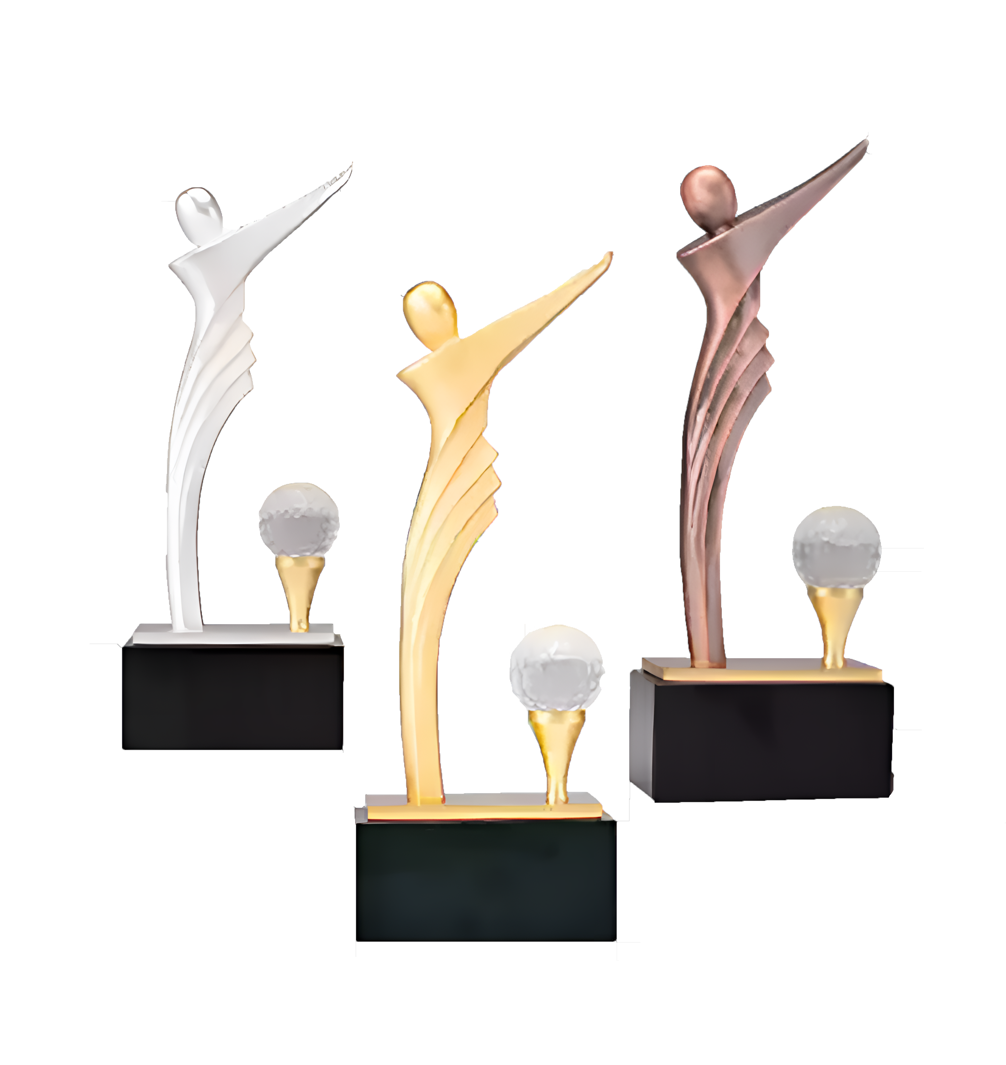 Noble High Quality Gold Silver Bronze Metal Figure With Crystal Business Gift Sports Awards Custom Bespoke Logo Golf A Hole in One Trophy Hand Craft