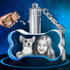 Noble Crystal Bone With 3D Laser Engraving Picture Inside Pet Gift LED Key Chain