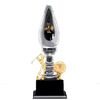 Noble K9 Crystal With Metal Figure Ball Business Gift Sports Awards Custom Bespoke Logo Golf A Hole in One Trophy Hand Craft