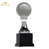 Noble Crystal Golf Ball And Crystal Column On Metal Base Golf Trophy Award