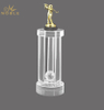 Noble Crystal Golf Ball And Crystal Column On Metal Base Golf Trophy Award