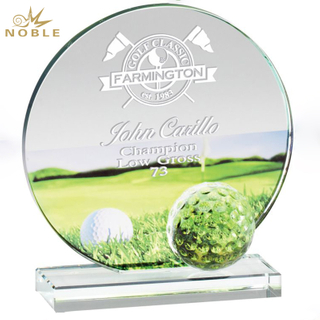 Noble Crystal Glass Golf Ball Custom Logo Golf Trophy Award