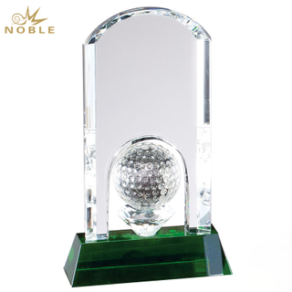 Noble Crystal Glass Golf Ball Custom Logo Golf Trophy Award