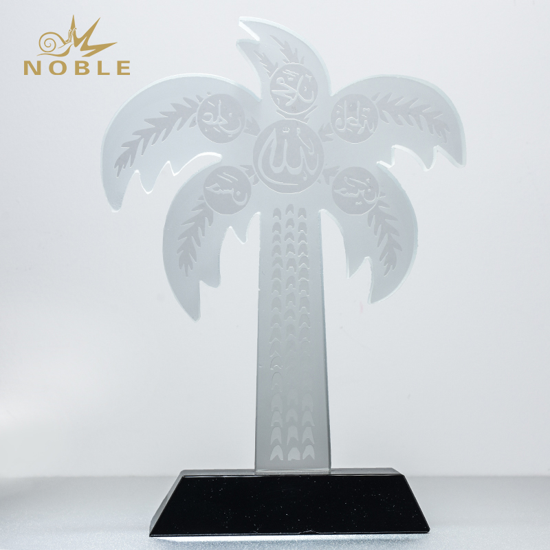 Custom Made Cutout Crystal Palm Trophy Islam Romadan Trophy