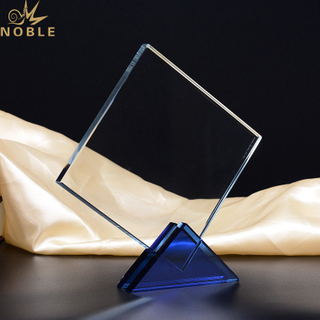 Free Engraving Custom Crystal Plaque Award with Blue Base