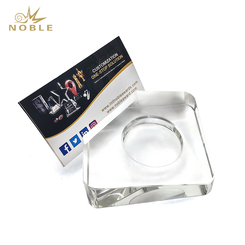 Custom Crystal Business Gift Crystal Name Card Holder with Clock