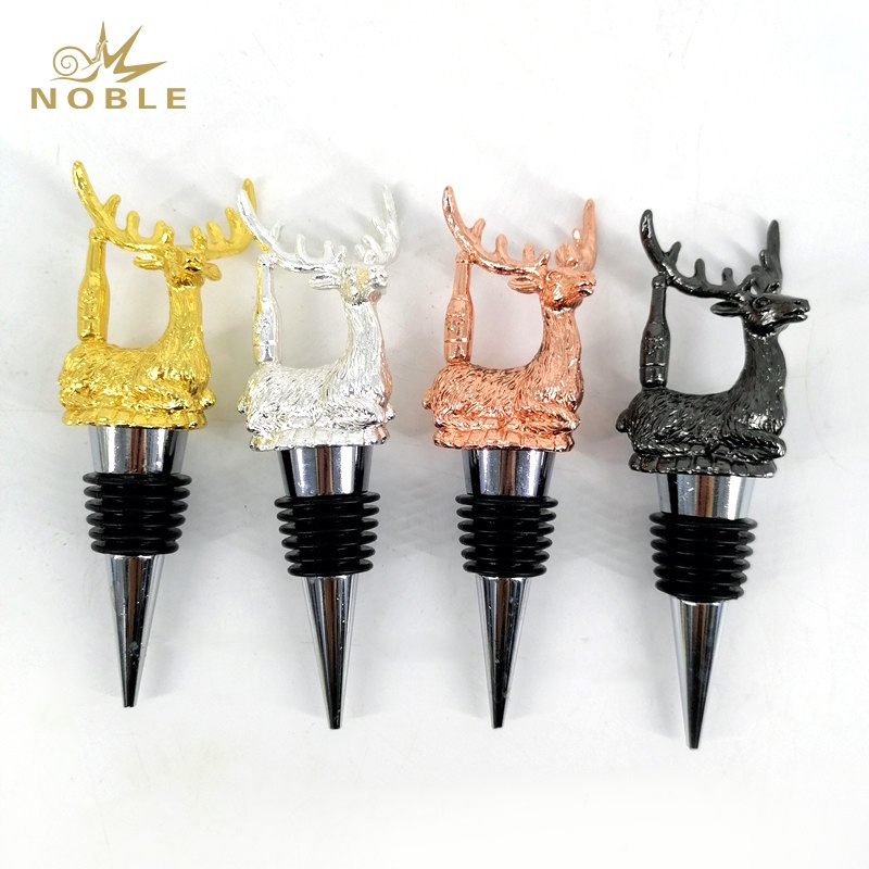 Champagne Beverage Wine Bottle Animal Elk Figurine Stopper