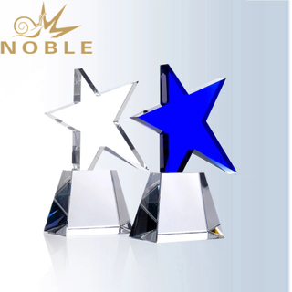 Noble New Design Meteor Blue Star Crystal Award 