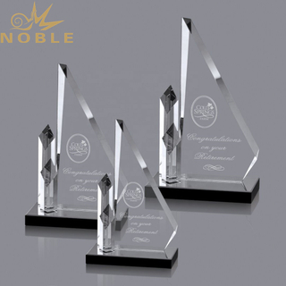Optical Crystal Custom Award with Crystal Pillars