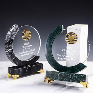 Noble New Design Custom Sports Champion Trophy Crystal Baseball Award with Marble Base