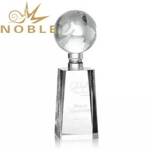 Noble High Quality Wholesale Custom Engraving Crystal Globe Award