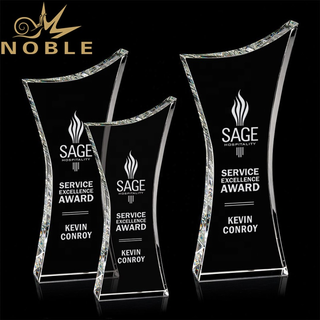Elegant New Design Custom Engraving K9 Optical Crystal Award Trophy