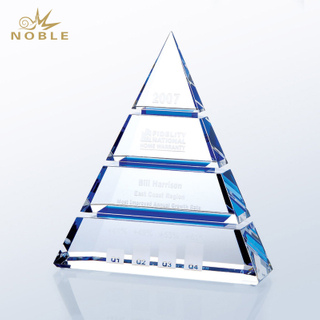 Clear Crystal Tiered Pyramid Luxor Award