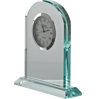 Noble Manufacturer Crystal Glass Clock Business Gift Customized Bespoke Logo Office Decoration Trophy Award Hand Craft