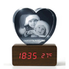Noble Manufacturer 3D Laser Crystal With Wooden Clock Business Gift Customized Bespoke Logo Office Decoration Trophy Award Hand Craft Desk Gift