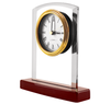 Noble Manufacturer Crystal Glass Clock Business Gift Customized Bespoke Logo Office Decoration Trophy Award Hand Craft Tabletop clock