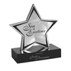 Crystal With High Quality Silver Metal Aluminum Star Custom Bespoke Etched Logo Business Gift Craft Trophy Awards