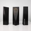 High Quality Black Metal Aluminum Tower Custom Bespoke Etched Logo Business Gift Craft Trophy Awards