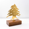 High Quality Custom Cut Gold Silver Metal Aluminum Tree With Wood Base Custom Bespoke Logo Business Gift Craft Trophy Awards