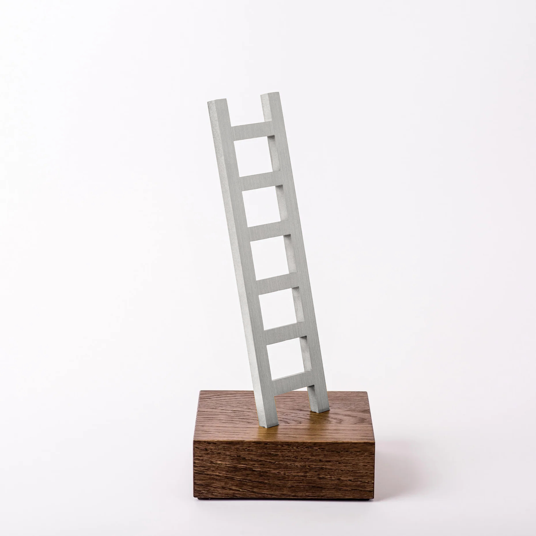 High Quality Customized Shape Gold Silver Bronze Metal Ladder With Wood Base Business Gift Custom Logo Trophy Awards