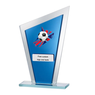 Noble Manufacturer Wholesale Crystal Glass Plaque With Custom Logo UK Gift Sport Soccer Trophy Award Hand Craft