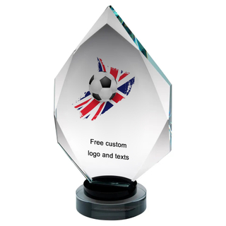 Noble Manufacturer Wholesale Crystal Glass Plaque With Custom Logo UK Gift Sport Soccer Trophy Award Hand Craft
