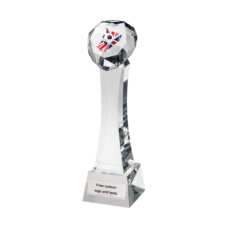 Noble Manufacturer Wholesale Cheap Glass Plaque With Custom Printing Logo UK Gift Personalized Hand Crafts Soccer Trophy Award