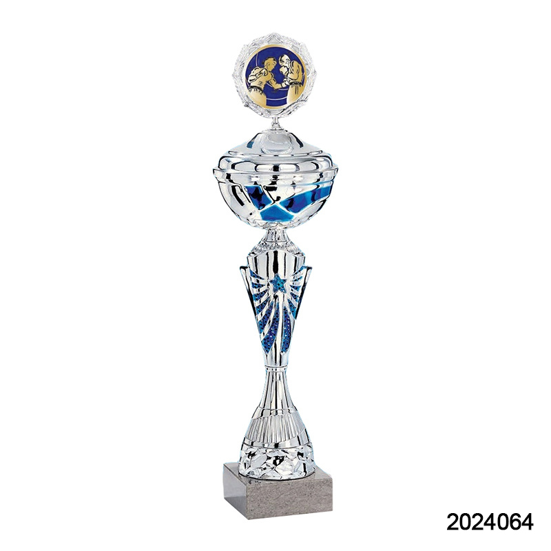 2024 New Design Different Size Custom Made Marble Base Sports Golf Soccer Basketball Marathon Custom Logo Silver Metal Gold Dance Trophy Cup 