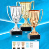 2024 New Design Different Size Custom Made Marble Base Sports Golf Soccer Basketball Marathon Custom Logo Gold Metal Trophy Cup 