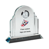 Noble Manufacturer Wholesale Crystal Glass Clock With Custom Logo UK Gift Sport Soccer Trophy Award Craft Tableclock