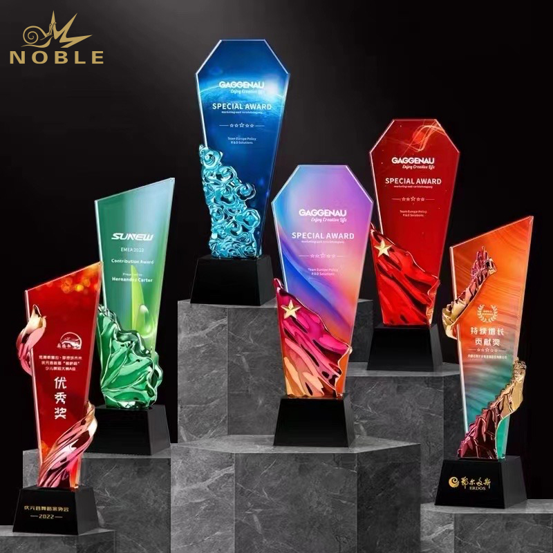 Noble New Product Blade Resin Crystal Trophy Medal Creative Color Printing High-grade Atmospheric Honorary License Trophy Award