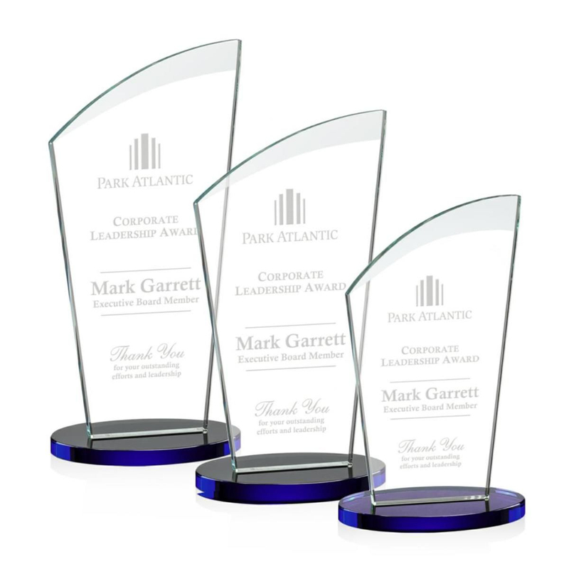 Noble Wholesale Cheap Different Color Options Outdoor Sports Business Gift Custom Personalized Logo Glass Trophy Award Plaque