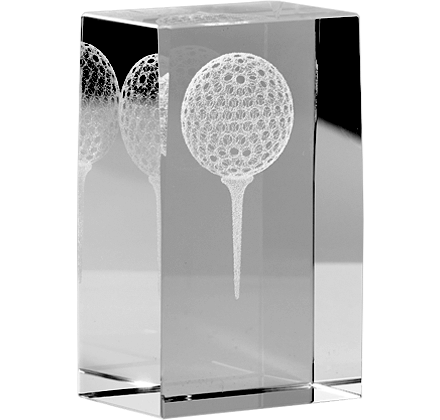 Noble 3D Laser Cube Crystal Glass outdoor Sports Customized Personalized Bespoke Golf Trophy Award