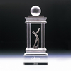 Noble High Quality Crystal Golf Ball with Silver Metal Golf Figure Business Gift Sports Awards Custom Bespoke Logo Golf A Hole in One Trophy Hand Craft