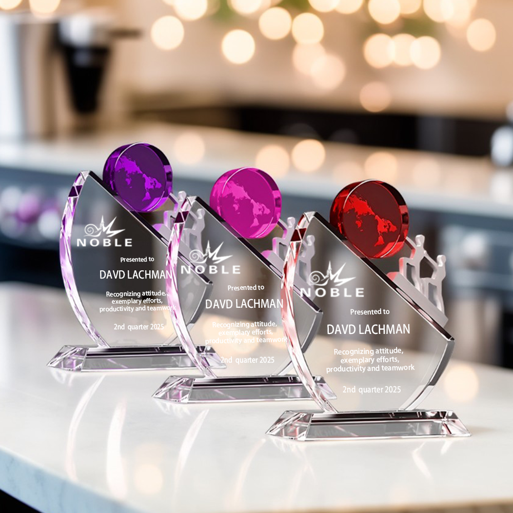 Noble Unique Design Custom Achievement Trophy Crystal Teamwork Award