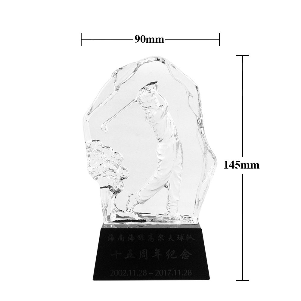 Noble Manufacturer Crystal Glass Outdoor Sports Gift Customized Personalized Bespoke Logo Golf Trophy Award Hand Craft