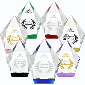 Noble Personalized High Quality Crystal Block Award Custom Engraving Crystal Diamond Trophy