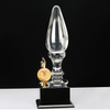 Noble K9 Crystal With Metal Figure Ball Business Gift Sports Awards Custom Bespoke Logo Golf A Hole in One Trophy Hand Craft
