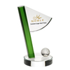 Noble Manufacturer Golf Flag Crystal Glass Outdoor Sports Gift Customized Personalized Bespoke Logo Golf Trophy Award Hand Craft