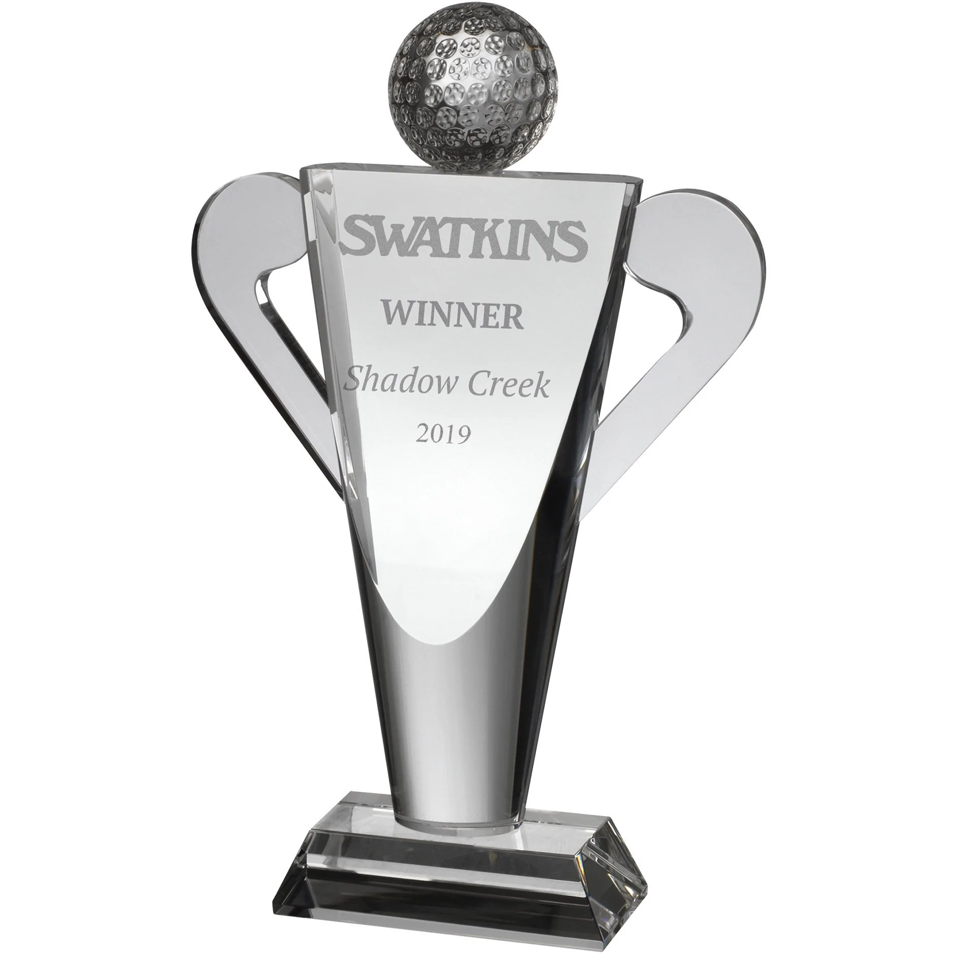 Noble Manufacturer Golf Ball Crystal Glass Sports Gift Customized Personalized Bespoke Logo Golf Trophy Award Hand Craft