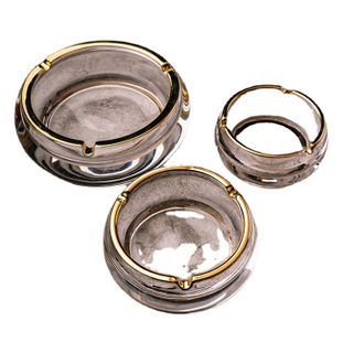 Noble Optical Crystal With Gold Edges Award Trophy Award Custom Logo Business Office Gift Ashtray Hand Craft