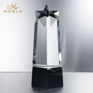 Custom Star Column Large Blank Crystal Trophy Award