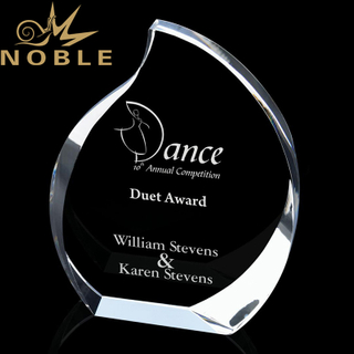 Popular New Design Best Selling Clear Optical Crystal Award with Custom Engraving 
