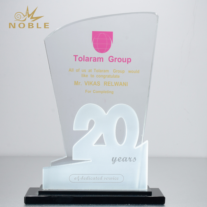 Custom Made Crystal 20 Years Anniversary Trophy Award 