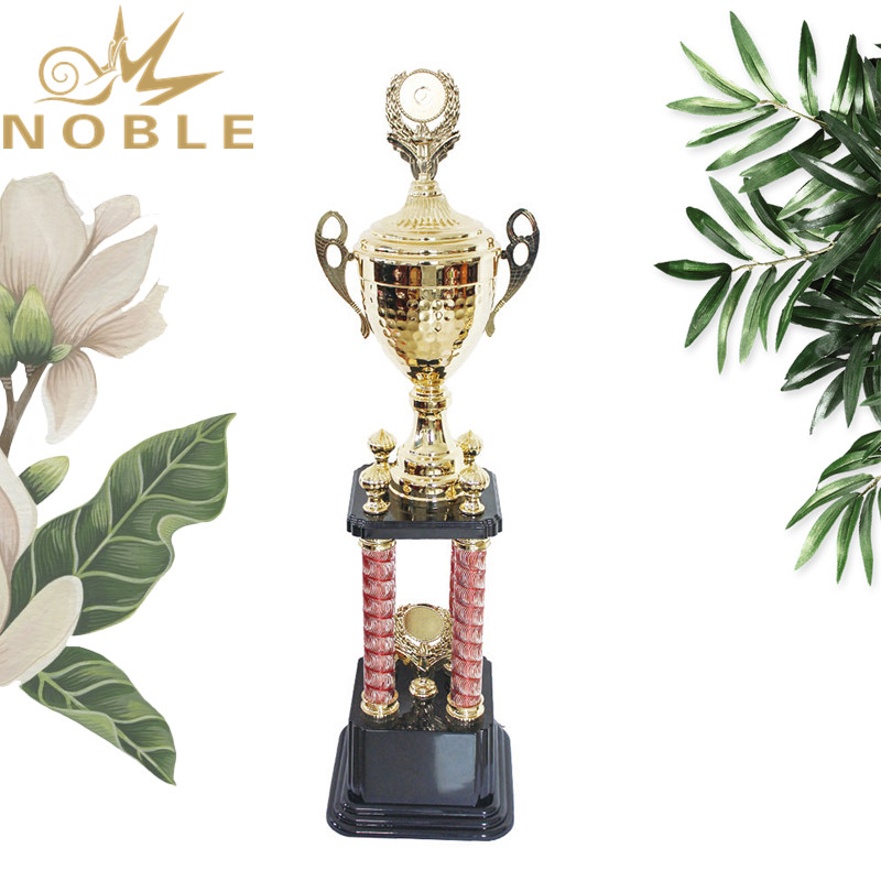 Three Different Sizes High Quality Four Column Metal Trophy