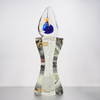 Noble Custom Made Art Glass Bubble Crystal Trophy Award for Russia Business