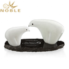 New Design Home Decoration Hand Blown Art Glass Polar Bear Figurine Award