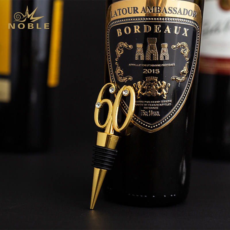 Amazon Hot Sell Zinc Alloy Wine Bottle Stoppers As Return Gift for 60 Years Old Parties