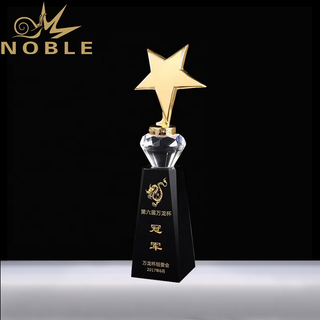 Free Engraving Crystal Diamond Metal Star Custom Trophy