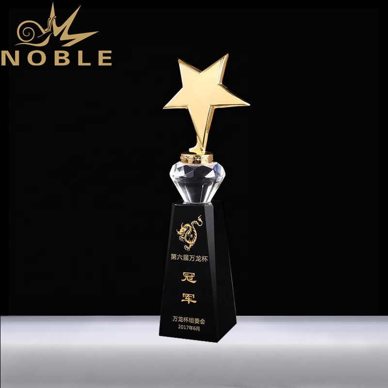 Free Engraving Crystal Diamond Metal Star Custom Trophy